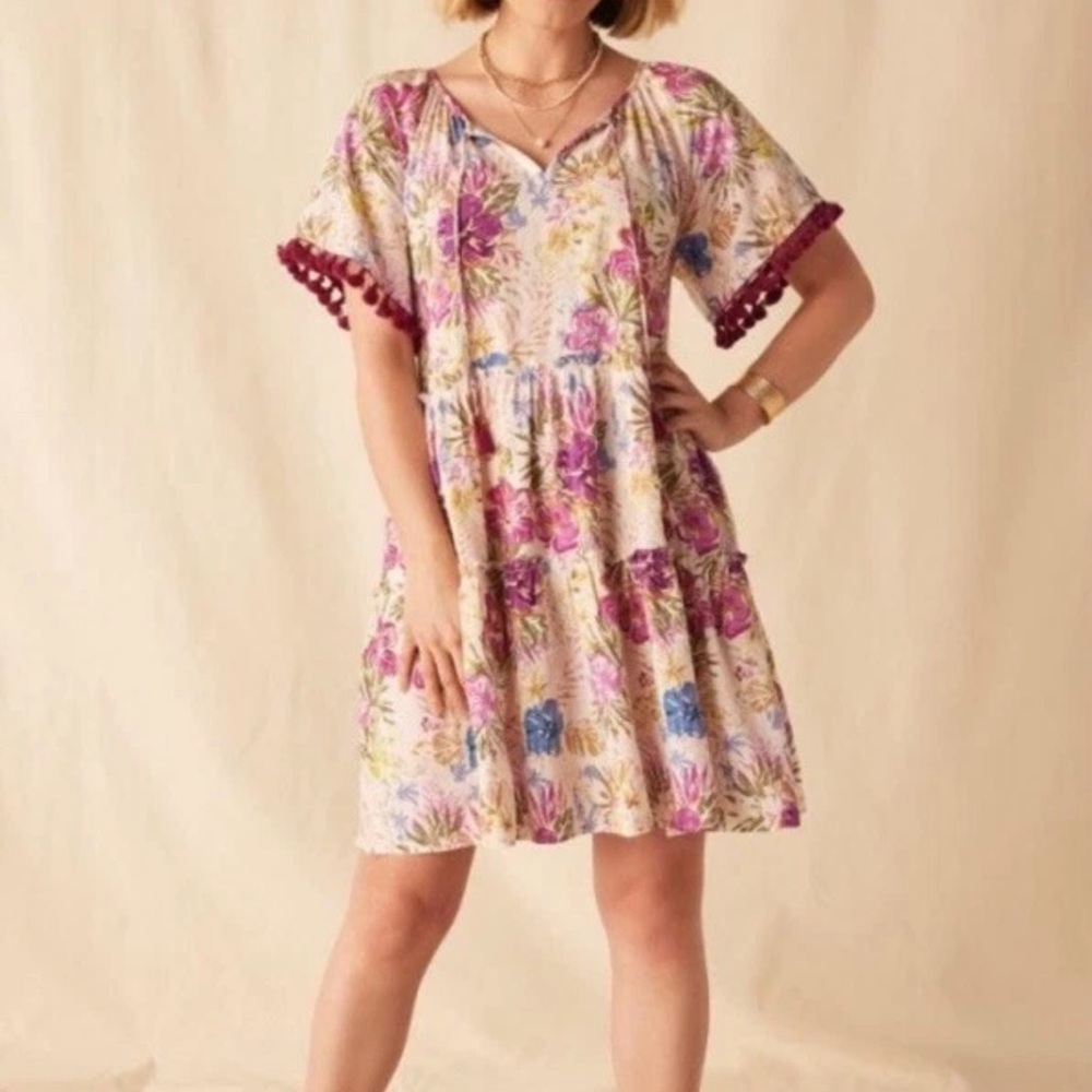 Matilda Jane Floral Mini Dress with Tassel Trim